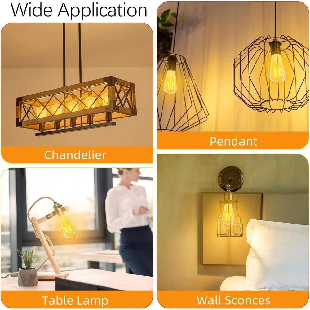 Pack of 9 LED Edison Bulbs Dimmable, E26, 6W 60W‎ Equivalent, 2700K Soft White